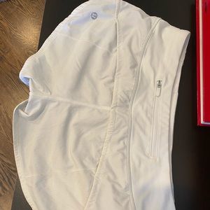 white lululemon speed shorts size 4